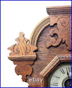 Antique Late 1800s Seth Thomas Gingerbread Kitchen Clock Fully Serviced