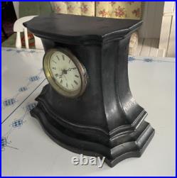 Antique Late 1800s Waterbury Cast Iron Mantle Clock working Antique Late 1800s Waterbury Cast Iron Mantle Clock working