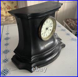 Antique Late 1800s Waterbury Cast Iron Mantle Clock working Antique Late 1800s Waterbury Cast Iron Mantle Clock working