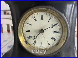 Antique Late 1800s Waterbury Cast Iron Mantle Clock working Antique Late 1800s Waterbury Cast Iron Mantle Clock working