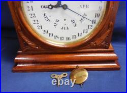 Antique Mantel/shelf Clock E Ingraham Double Dial Calendar Walnut 8 Day T/s Antique Mantel/shelf Clock E Ingraham Double Dial Calendar Walnut 8 Day T/s