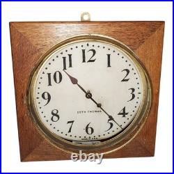 Antique Mechanical Seth Thomas 15.5 Oak Wood Wall Clock