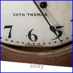 Antique Mechanical Seth Thomas 15.5 Oak Wood Wall Clock