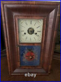Antique Mini OGEE OG Mantel Clock withkey Great Project Or Parts As Is