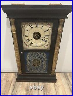 Antique Rare SETH THOMAS Civil War Era Pendulum & Key Clock Works Nicely