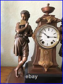 Antique Rare Seth Thomas And Sons Statue Muses Mantel Clock Fabulous