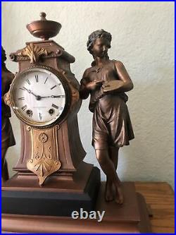 Antique Rare Seth Thomas And Sons Statue Muses Mantel Clock Fabulous