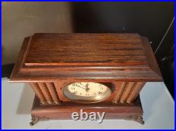 Antique Rosewood Seth Thomas 6 column Adamantine Mantle Clock Working Condition