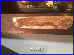 Antique Rosewood Seth Thomas 6 column Adamantine Mantle Clock Working Condition