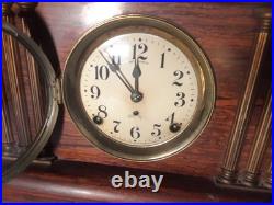 Antique Rosewood Seth Thomas 6 column Adamantine Mantle Clock Working Condition