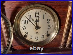 Antique Rosewood Seth Thomas 6 column Adamantine Mantle Clock Working Condition