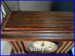 Antique Rosewood Seth Thomas 6 column Adamantine Mantle Clock Working Condition