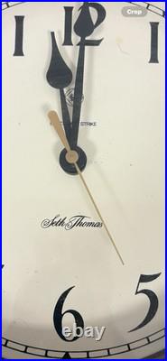 Antique SETH THOMAS 123c Oak Octagon Drop School Regulator Wall Clock WORKING