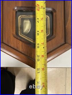 Antique SETH THOMAS 123c Oak Octagon Drop School Regulator Wall Clock WORKING