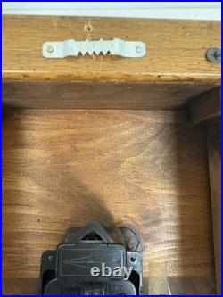 Antique SETH THOMAS 123c Oak Octagon Drop School Regulator Wall Clock WORKING