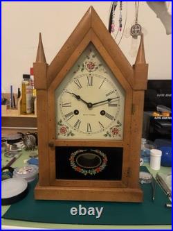 Antique SETH THOMAS 7 Day Winding Clock Honey Maple Wood 5006 runs Keep's Time