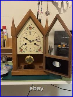 Antique SETH THOMAS 7 Day Winding Clock Honey Maple Wood 5006 runs Keep's Time