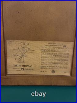 Antique SETH THOMAS 7 Day Winding Clock Honey Maple Wood 5006 runs Keep's Time