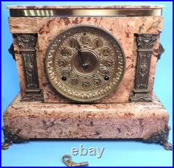 Antique SETH THOMAS ADAMANTINE Faux Curly Maple MANTLE TABLE CLOCK
