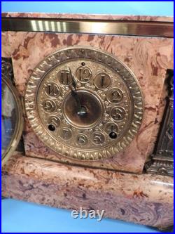 Antique SETH THOMAS ADAMANTINE Faux Curly Maple MANTLE TABLE CLOCK