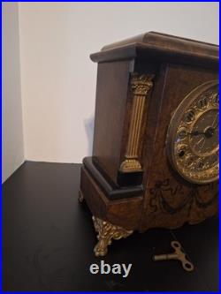Antique SETH THOMAS Mantle Clock Cimes With Key
