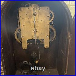 Antique SETH THOMAS Mantle Clock For Parts On Repair. Rare Beautiful Wood