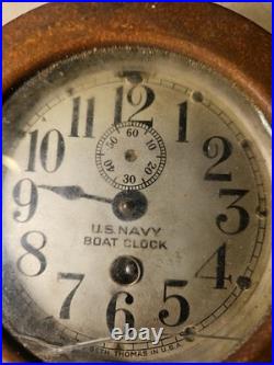 Antique SETH THOMAS U. S. Navy Boat Clock WWII Brass Restoration Project U Fix It