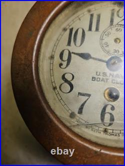 Antique SETH THOMAS U. S. Navy Boat Clock WWII Brass Restoration Project U Fix It