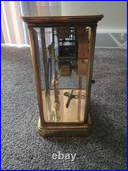 Antique SETH THOMAS Victorian Brass & Glass Fancy Dial Crystal Regulator Clock