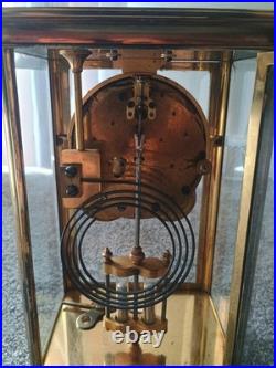 Antique SETH THOMAS Victorian Brass & Glass Fancy Dial Crystal Regulator Clock
