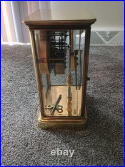 Antique SETH THOMAS Victorian Brass & Glass Fancy Dial Crystal Regulator Clock