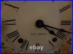 Antique SETH THOMAS Wood Sharon 7W STEEPLE Chime Rod Key Pendulum Mantle Clock
