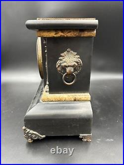Antique Seth Thomas 102 Movement Lion Head 1880 Adamantine Mantle Clock Tested