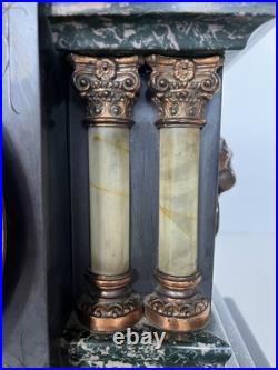 Antique Seth Thomas 1880 Adamantine Faux Marble Mantle Clock Beautiful Chime