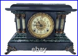 Antique Seth Thomas 1880 Adamantine Faux Marble Mantle Clock Beautiful Chime