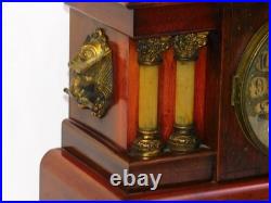 Antique Seth Thomas 1890s Adamantine Pillar Mantel Clock Rosewood