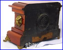 Antique Seth Thomas 1890s Adamantine Pillar Mantel Clock Rosewood