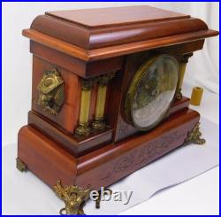 Antique Seth Thomas 1890s Adamantine Pillar Mantel Clock Rosewood