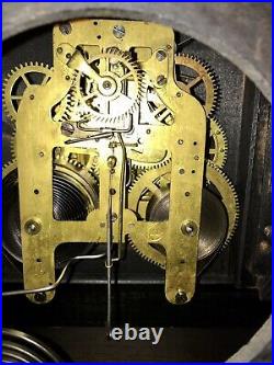 Antique Seth Thomas 1898 8981e Faux Marble Adamantine Mantle Clock Excellent