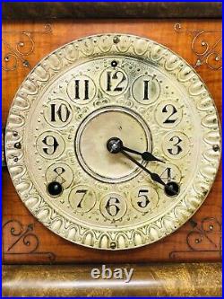 Antique Seth Thomas 1900 Adamantine Lion Head Column Mantle Clock Working Bt23