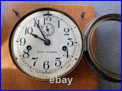 Antique Seth Thomas 1940s US Navy WWII Porthole Ships Clock Working