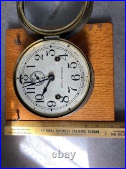 Antique Seth Thomas 1940s US Navy WWII Porthole Ships Clock Working