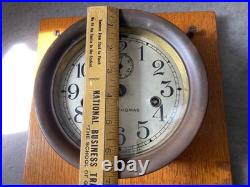 Antique Seth Thomas 1940s US Navy WWII Porthole Ships Clock Working