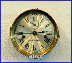 Antique Seth Thomas 1-Day Lever Ship's Bell Brass Marine Wall Clock Repair