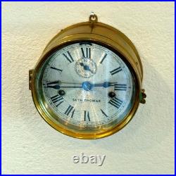 Antique Seth Thomas 1-Day Lever Ship's Bell Brass Marine Wall Clock Repair