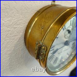 Antique Seth Thomas 1-Day Lever Ship's Bell Brass Marine Wall Clock Repair