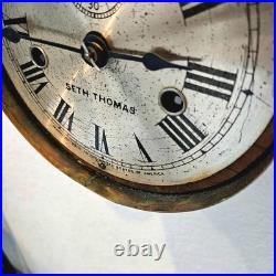 Antique Seth Thomas 1-Day Lever Ship's Bell Brass Marine Wall Clock Repair