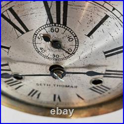 Antique Seth Thomas 1-Day Lever Ship's Bell Brass Marine Wall Clock Repair
