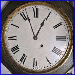 Antique Seth Thomas 24 Schoolhouse Clock Late 1800s Connecticut Painted Green