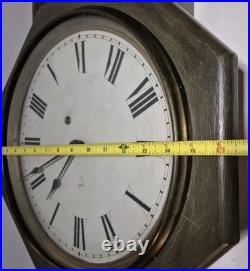 Antique Seth Thomas 24 Schoolhouse Clock Late 1800s Connecticut Painted Green
